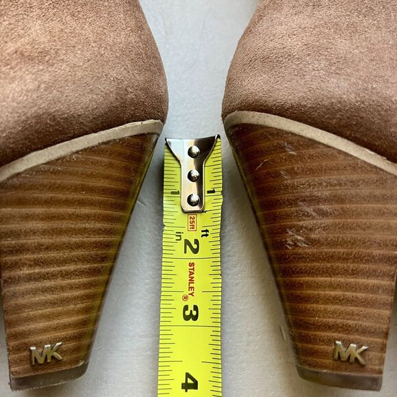 Michael Kors Cognac Brown Suede Mid Calf Pull On Western Boots Women’s 8.5 M - Picture 12 of 16